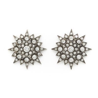 VICTORIAN CLUSTER EARRINGS c.1850s