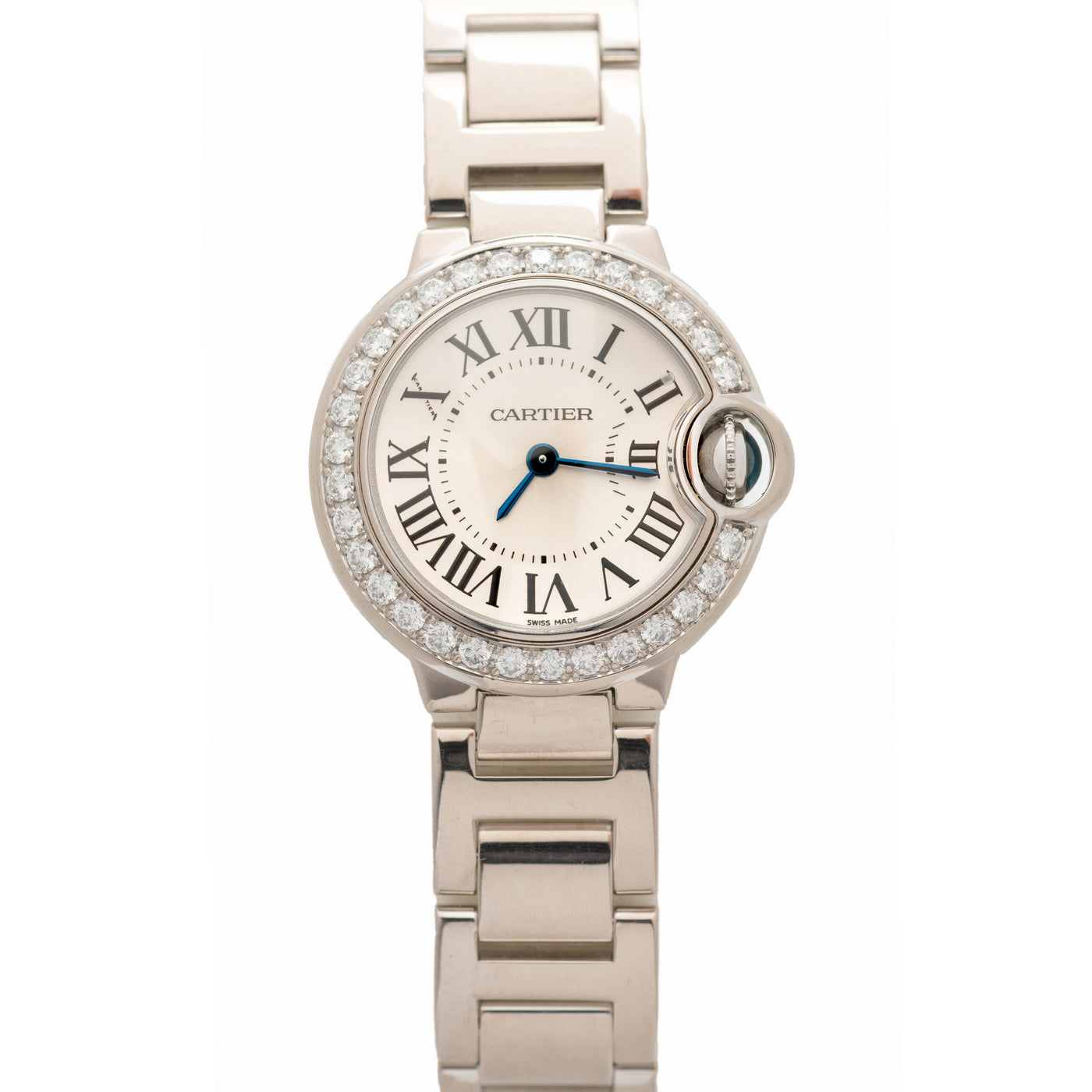 CARTIER 18K WHITE GOLD AND DIAMOND BALLON BLEU MODEL WE9003Z3