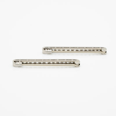 ART DECO PLATINUM AND DIAMOND MATCHING PAIR BAR BROOCHES c.1925