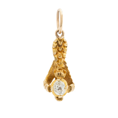 VINTAGE 18K YELLOW GOLD AND DIAMOND TALON c.1930s