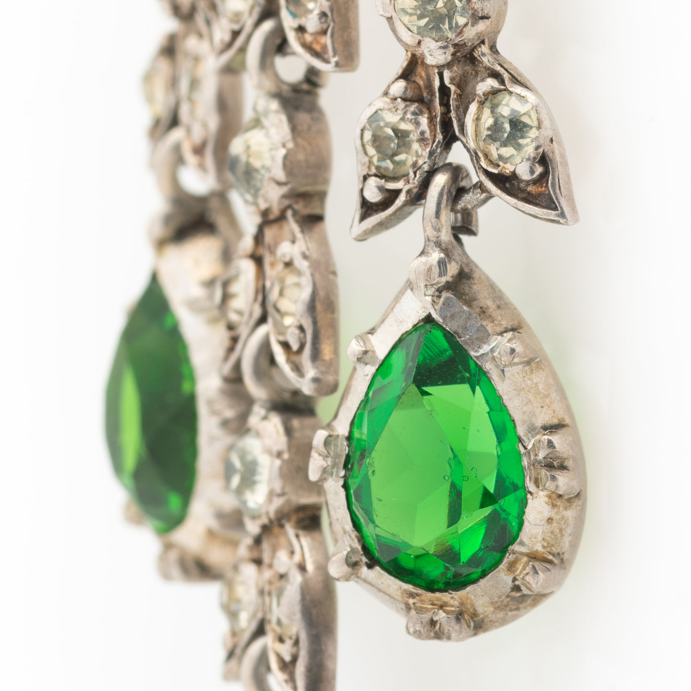 GIRANDOLE GREEN CHANDELIER EARRINGS c.1880s