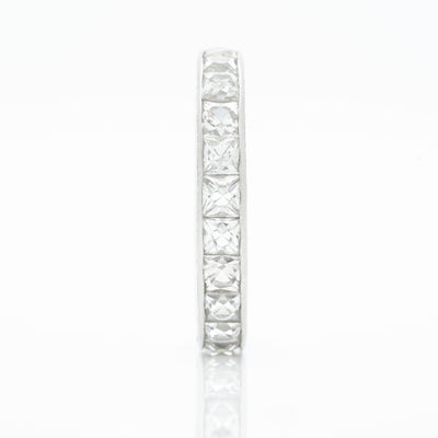 HAND ENGRAVED PLATINUM AND DIAMOND 4 CARAT ETERNITY BAND