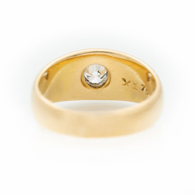 VICTORIAN 18K YELLOW GOLD AND 0.65CTS. OLD EUROPEAN CUT DIAMOND GYPSY RING c.1900