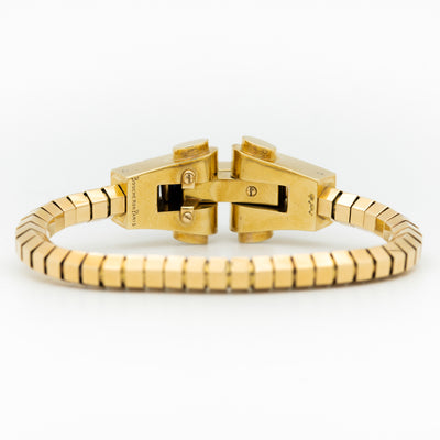 18K YELLOW GOLD, DIAMOND, BLUE SAPHIRE BOUCHERON BRACELET c.1930s