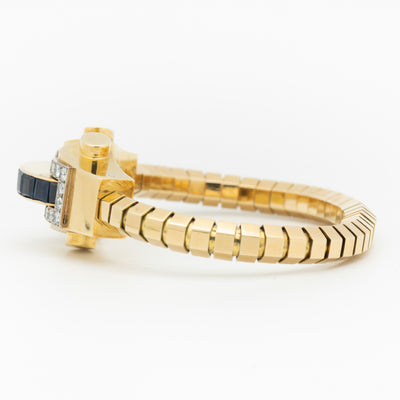 18K YELLOW GOLD, DIAMOND, BLUE SAPHIRE BOUCHERON BRACELET c.1930s