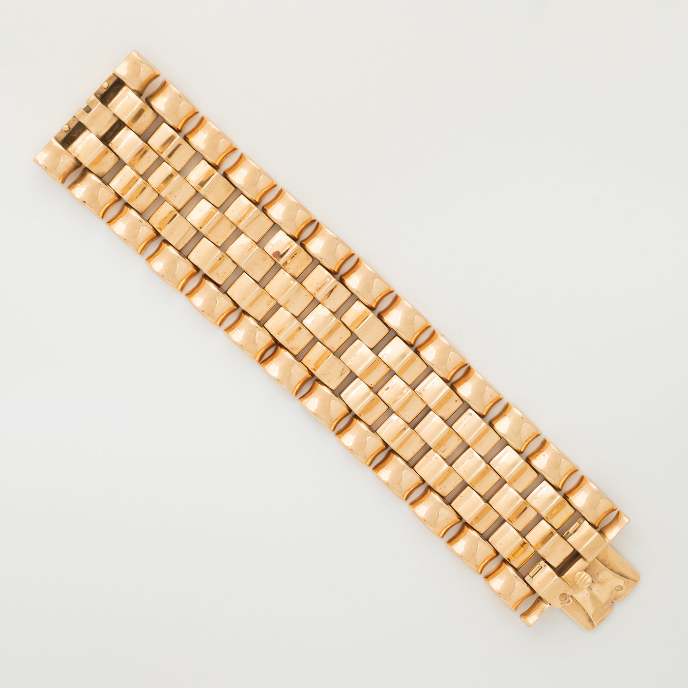 RETRO 18K ROSE GOLD TANK BRACELET c.1940s