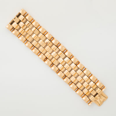 RETRO 18K ROSE GOLD TANK BRACELET c.1940s