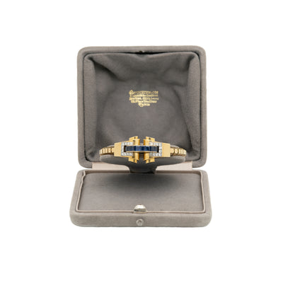 18K YELLOW GOLD, DIAMOND, BLUE SAPHIRE BOUCHERON BRACELET c.1930s