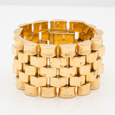 RETRO 18K ROSE GOLD TANK BRACELET c.1940s