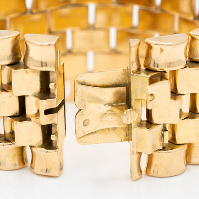 RETRO 18K ROSE GOLD TANK BRACELET c.1940s