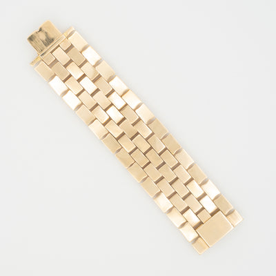 RETRO 18K ROSE GOLD TANK BRACELET c.1940s