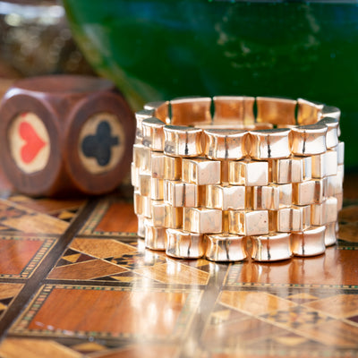 RETRO 18K ROSE GOLD TANK BRACELET c.1940s