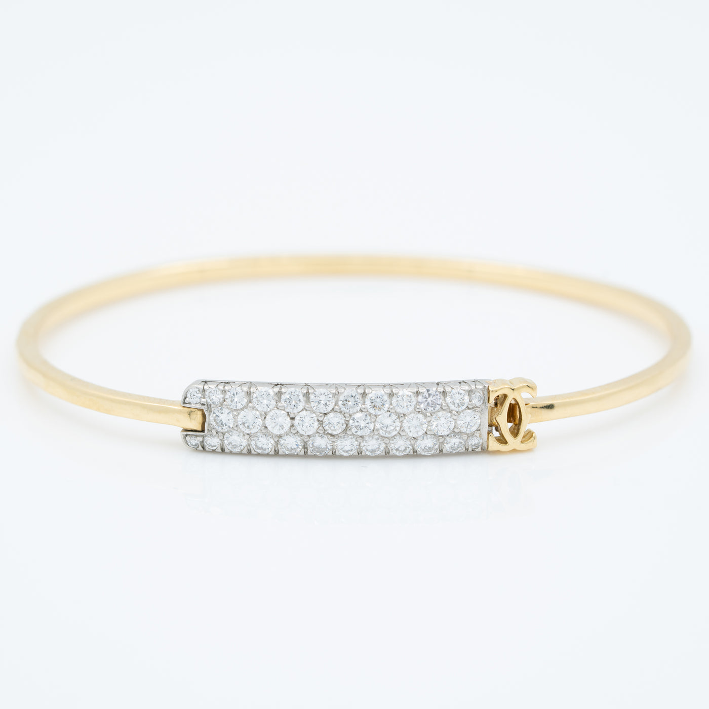 CARTIER 18K YELLOW GOLD 1.20CTS. DIAMOND BANGLE c.1980s