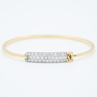 CARTIER 18K YELLOW GOLD 1.20CTS. DIAMOND BANGLE c.1980s