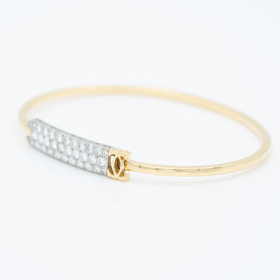 CARTIER 18K YELLOW GOLD 1.20CTS. DIAMOND BANGLE c.1980s