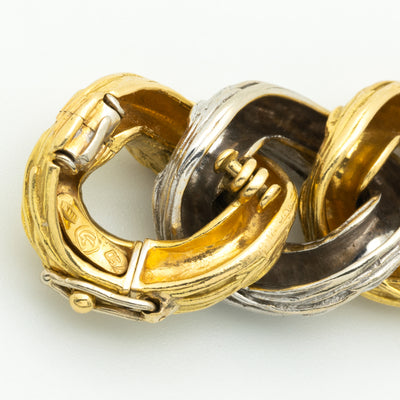 VAN CLEEF & ARPELS 18K YELLOW AND WHITE GOLD CURBLINK BRACELET c.1960s