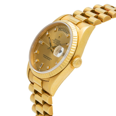 1995 ROLEX PRESIDENT DAY-DATE 18K GOLD AND DIAMOND MODEL 18238
