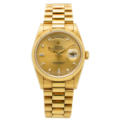 1995 ROLEX PRESIDENT DAY-DATE 18K GOLD AND DIAMOND MODEL 18238