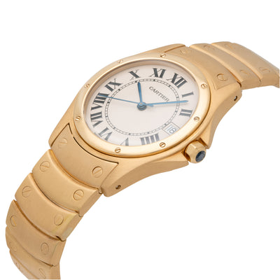 VINTAGE CARTIER WATCH 18K YELLOW GOLD  SANTOS RONDE MODEL W20028G1