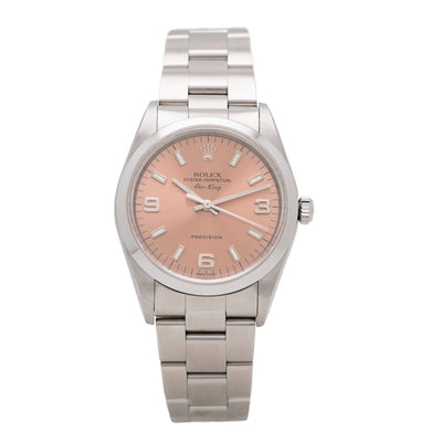 2011 ROLEX STAINLESS STEEL AIR KING SALMON DIAL MODEL 114200