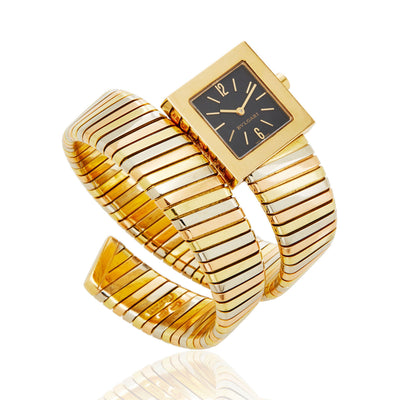 BVLGARI TUBOGAS GOLD TRICOLOR WRAP SQ221T