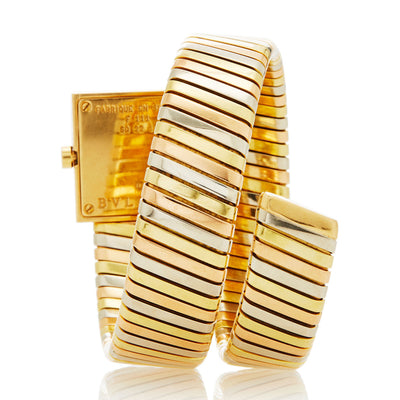 BVLGARI TUBOGAS GOLD TRICOLOR WRAP SQ221T