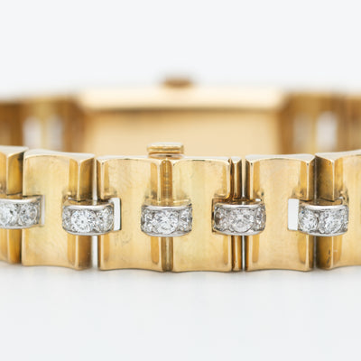 VAN CLEEF & ARPELS 18K YELLOW GOLD AND 3.0CTS DIAMOND TIMEPIECE c.1940s