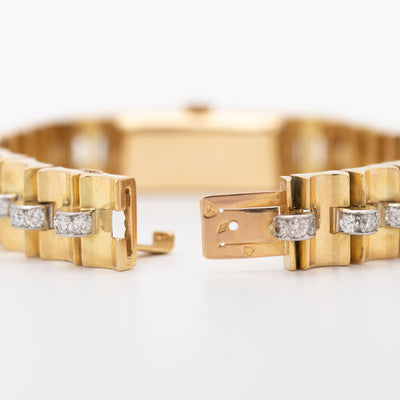 VAN CLEEF & ARPELS 18K YELLOW GOLD AND 3.0CTS DIAMOND TIMEPIECE c.1940s