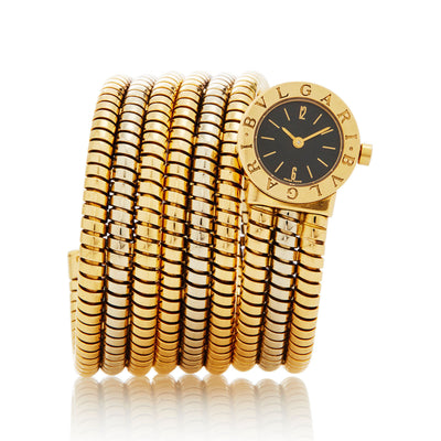BVLGARI YELLOW AND WHITE GOLD TUBOGAS WRAP BB191T