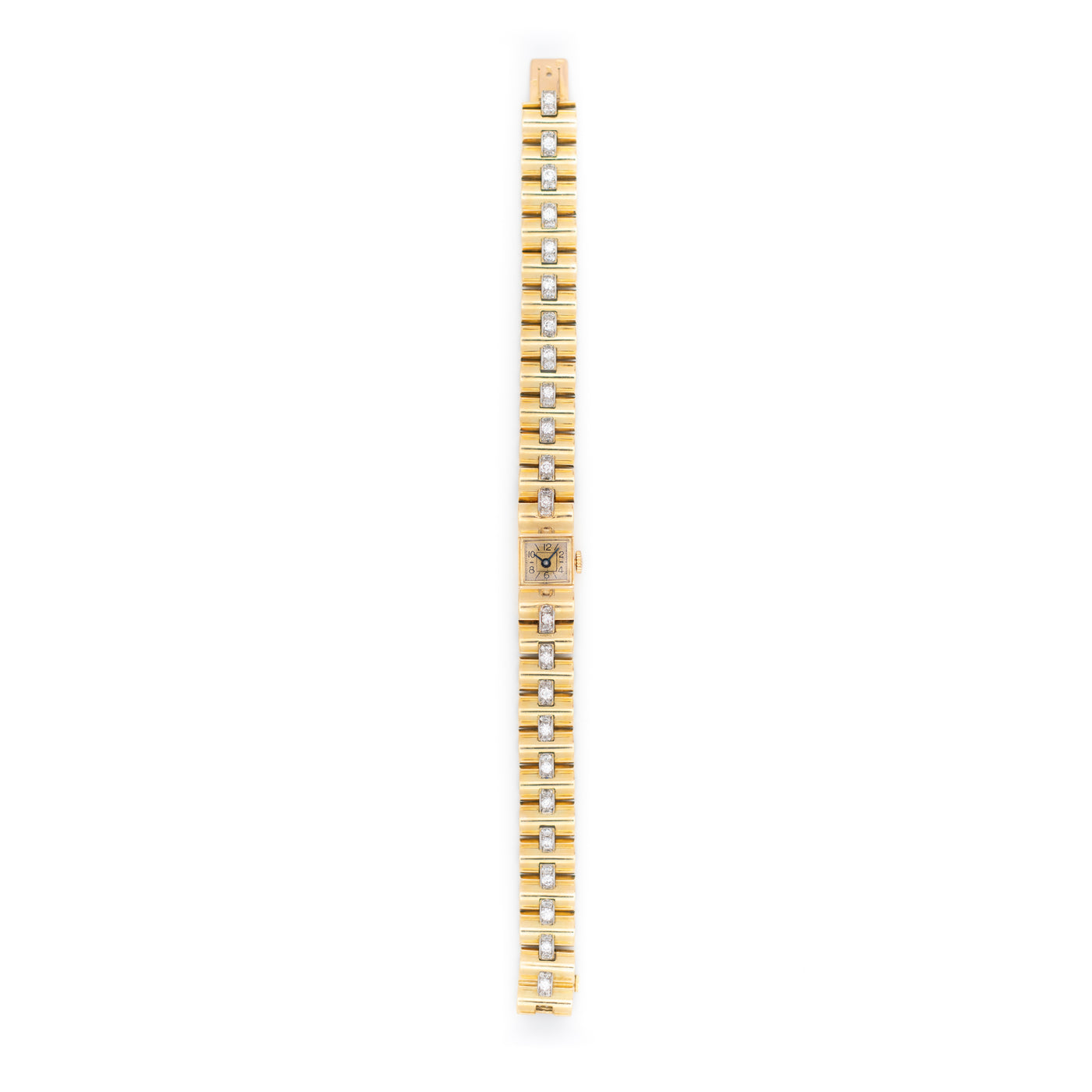 VAN CLEEF & ARPELS 18K YELLOW GOLD AND 3.0CTS DIAMOND TIMEPIECE c.1940s