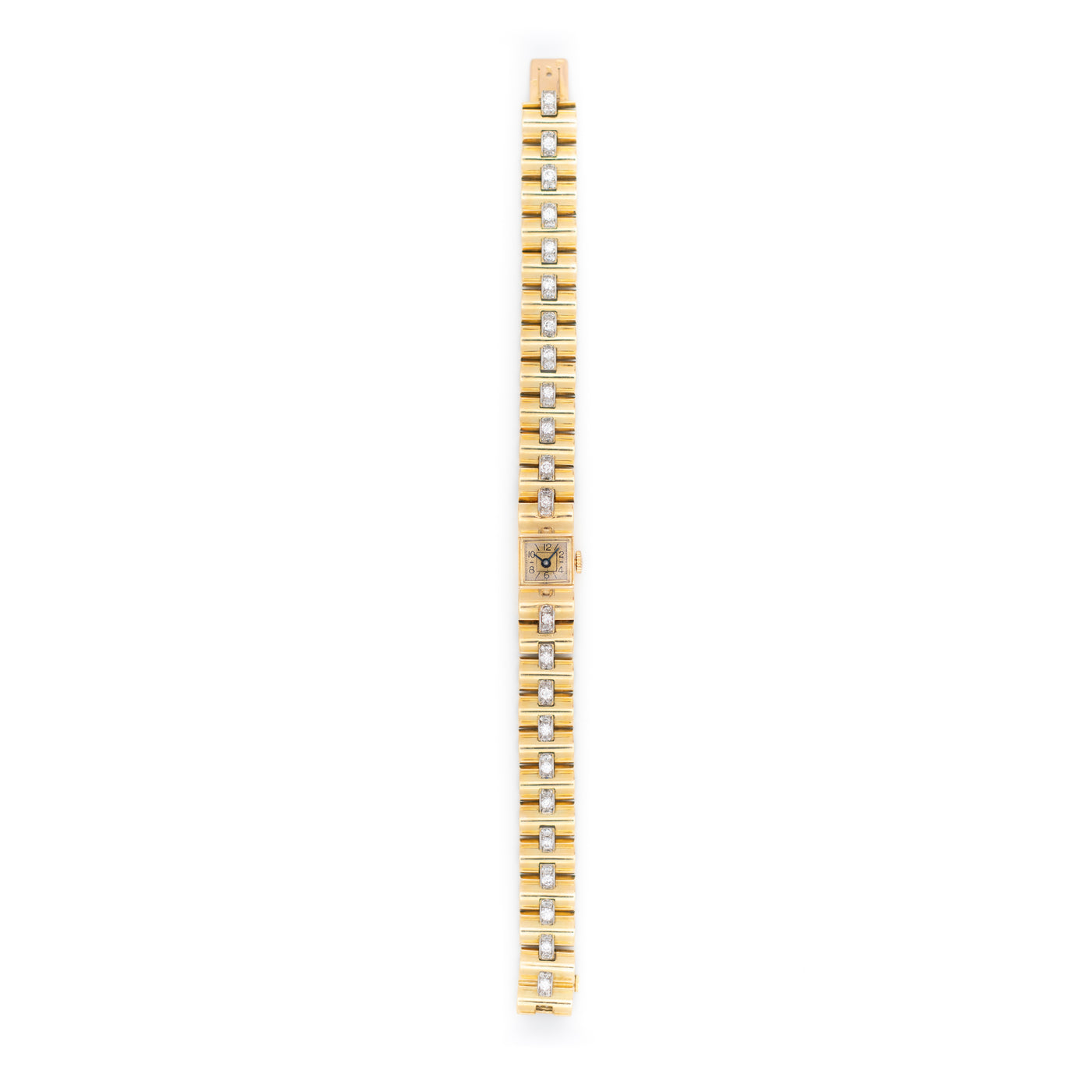 VAN CLEEF & ARPELS 18K YELLOW GOLD AND 3.0CTS DIAMOND TIMEPIECE c.1940s