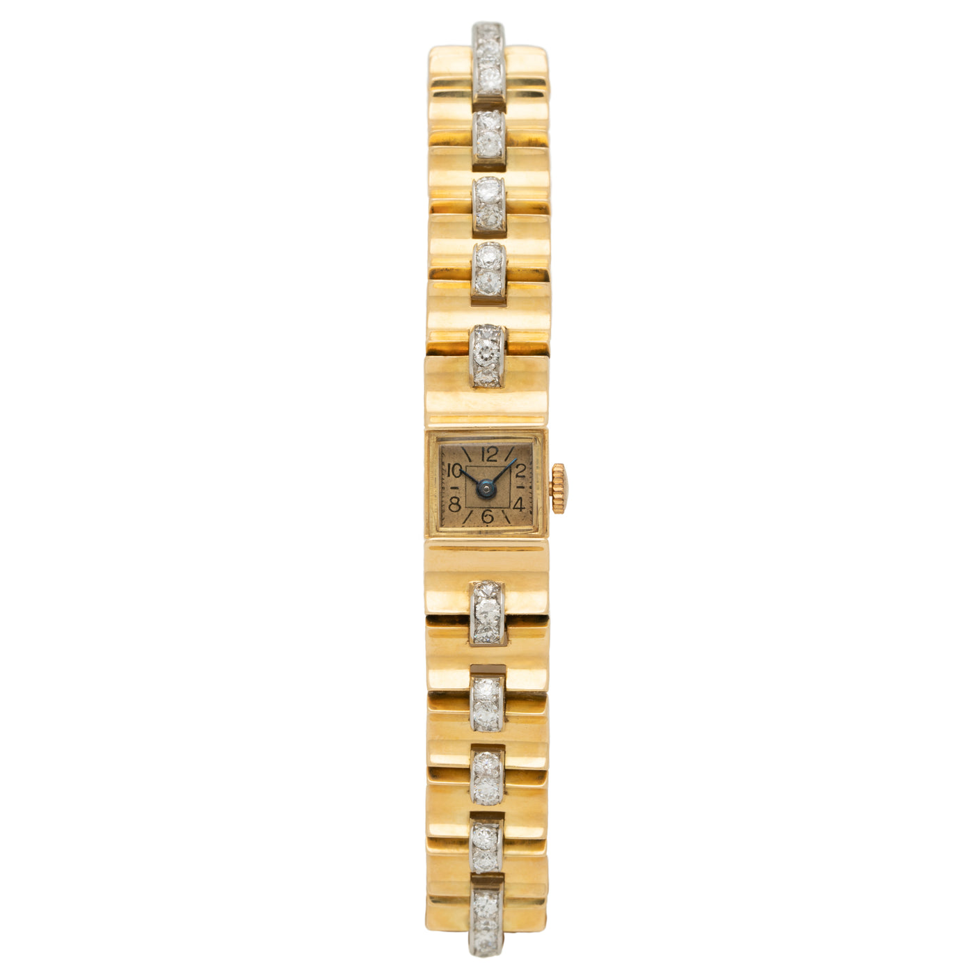 VAN CLEEF & ARPELS 18K YELLOW GOLD AND 3.0CTS DIAMOND TIMEPIECE c.1940s