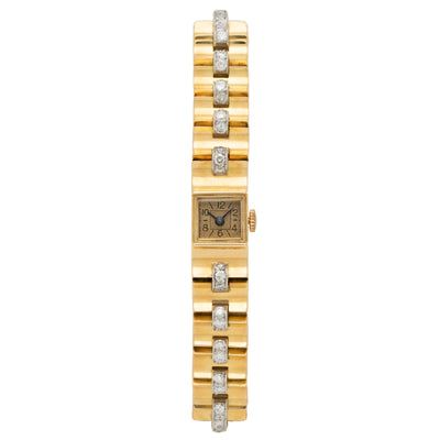 VAN CLEEF & ARPELS 18K YELLOW GOLD AND 3.0CTS DIAMOND TIMEPIECE c.1940s