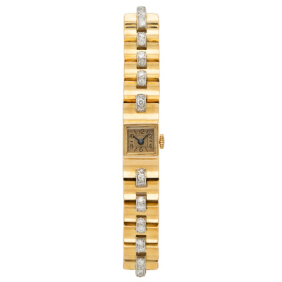 VAN CLEEF & ARPELS 18K YELLOW GOLD AND 3.0CTS DIAMOND TIMEPIECE c.1940s