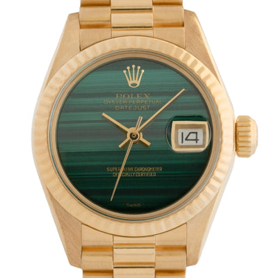 1978 Rolex 18 Karat Yellow Gold DateJust Rare Malachite Dial