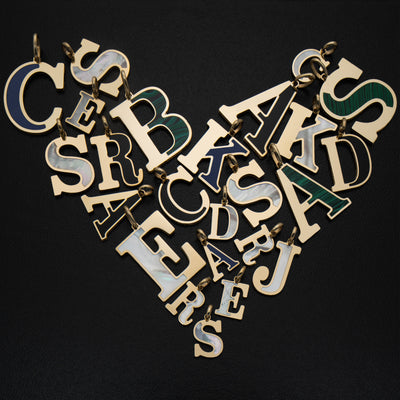 14K SOLID GOLD INLAY LETTERS