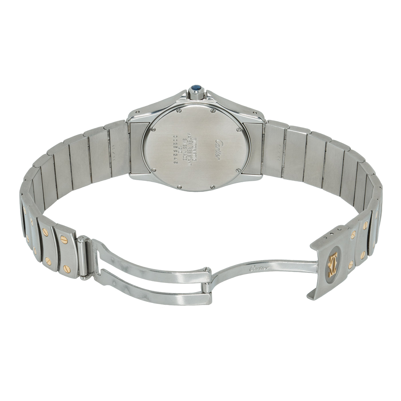 CARTIER SANTOS RONDE 18 KARAT YELLOW GOLD AND STAINLESS STEEL MODEL 1910
