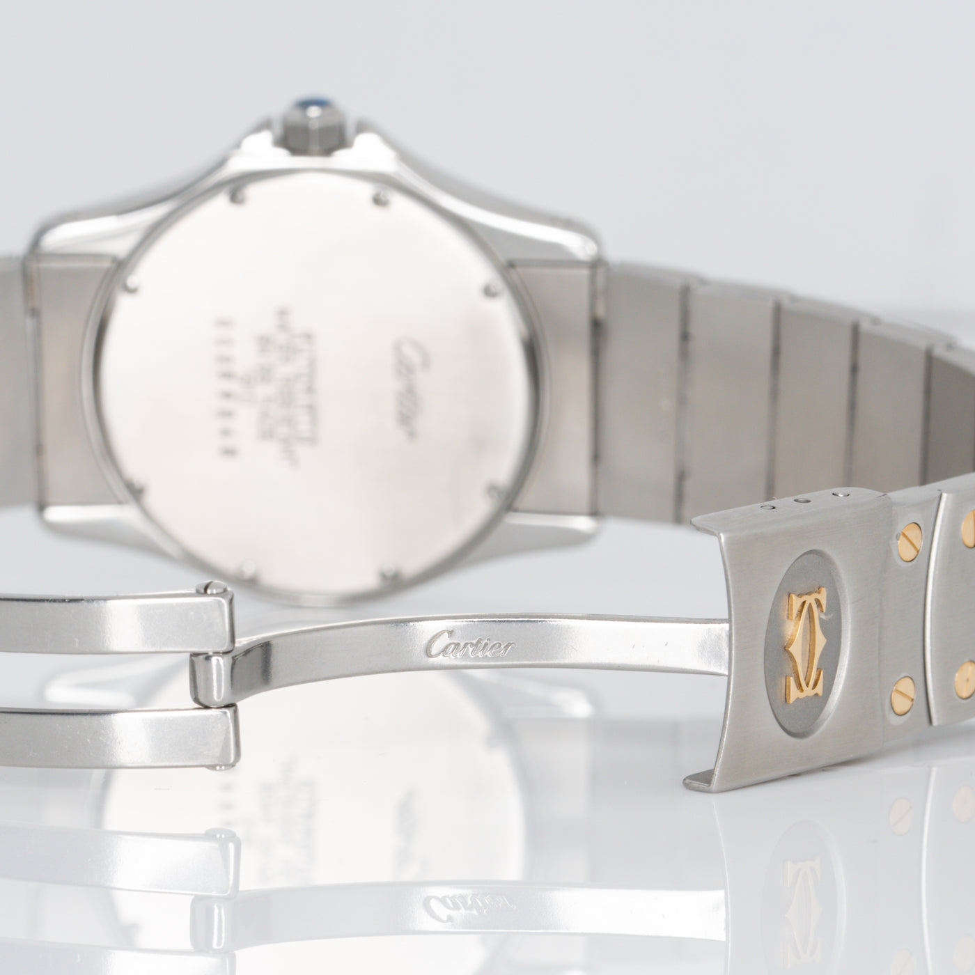 CARTIER SANTOS RONDE 18 KARAT YELLOW GOLD AND STAINLESS STEEL MODEL 1910