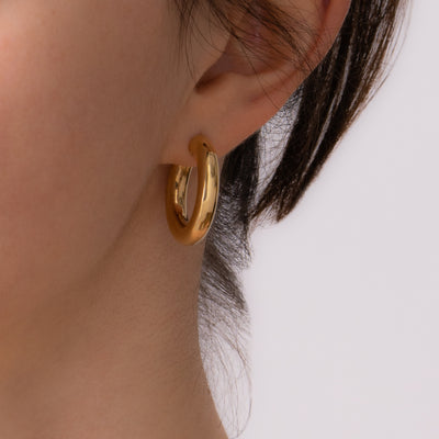 14K CHUNKY GOLD HOOPS