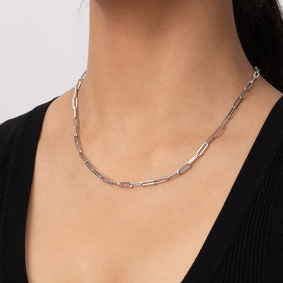 14K SOLID GOLD PAPERCLIP CHAIN