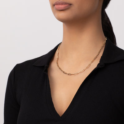 14K SOLID GOLD PAPERCLIP CHAIN
