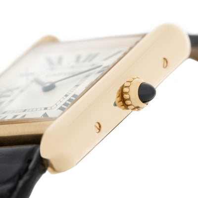 CARTIER 18 KARAT YELLOW GOLD TANK LOUIS MODEL 2441 WITH DATE c.1990s