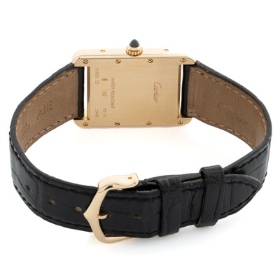 CARTIER 18 KARAT YELLOW GOLD TANK LOUIS MODEL 2441 WITH DATE c.1990s