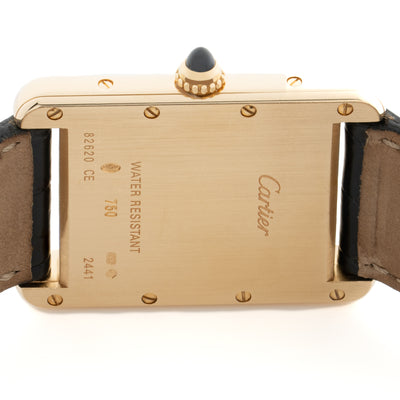 CARTIER 18 KARAT YELLOW GOLD TANK LOUIS MODEL 2441 WITH DATE c.1990s