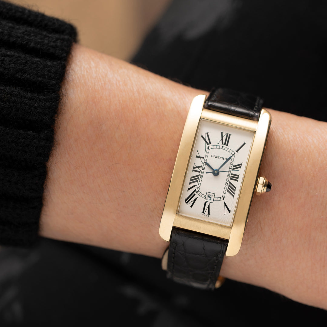 （美品）Cartier Tank Américaine Watch Cartier Tank Americaine Watch in 18k Yellow Gold – Filigree