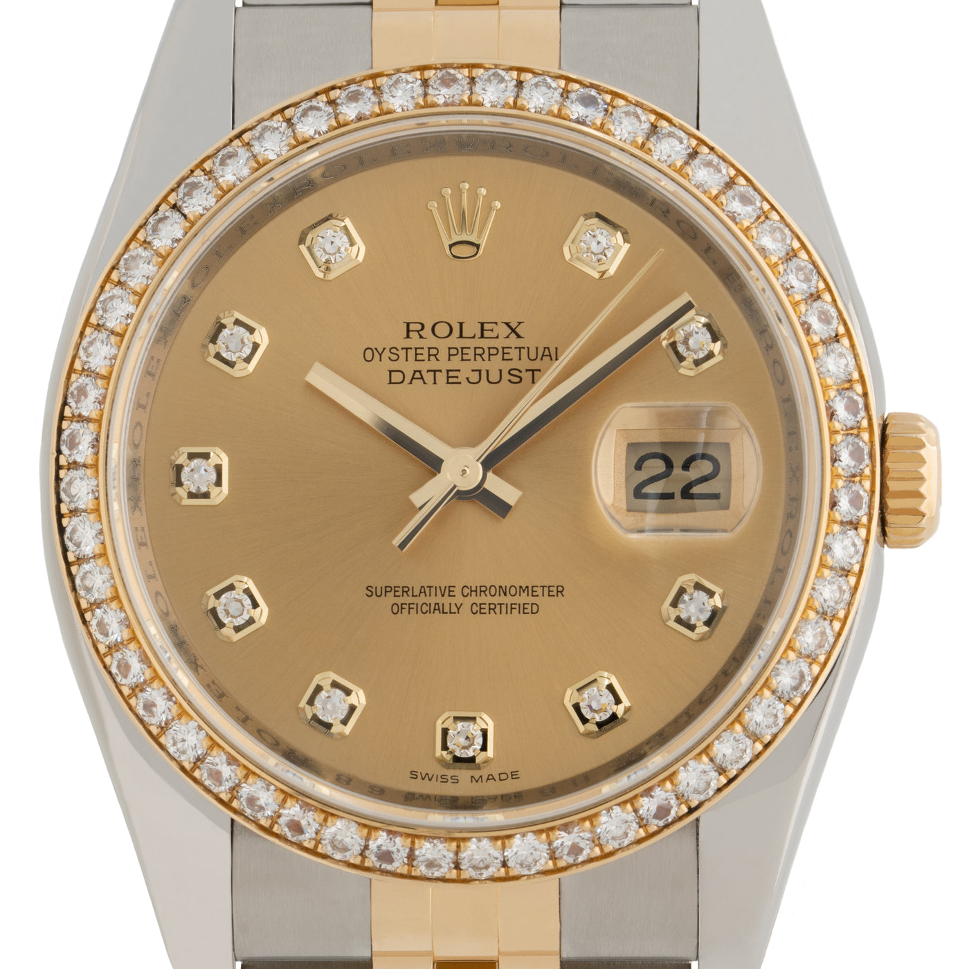 2016 ROLEX DATEJUST STAINLESS STEEL AND 18 KARAT GOLD AND DIAMONDS MODEL 116243