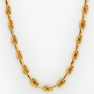 VINTAGE 18 KARAT TEXTURED MARINE LINK CHAIN c.1970s