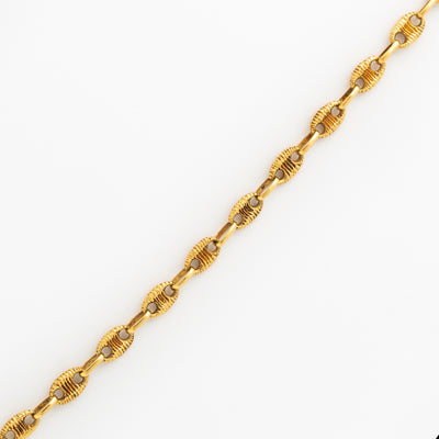VINTAGE 18 KARAT TEXTURED MARINE LINK CHAIN c.1970s