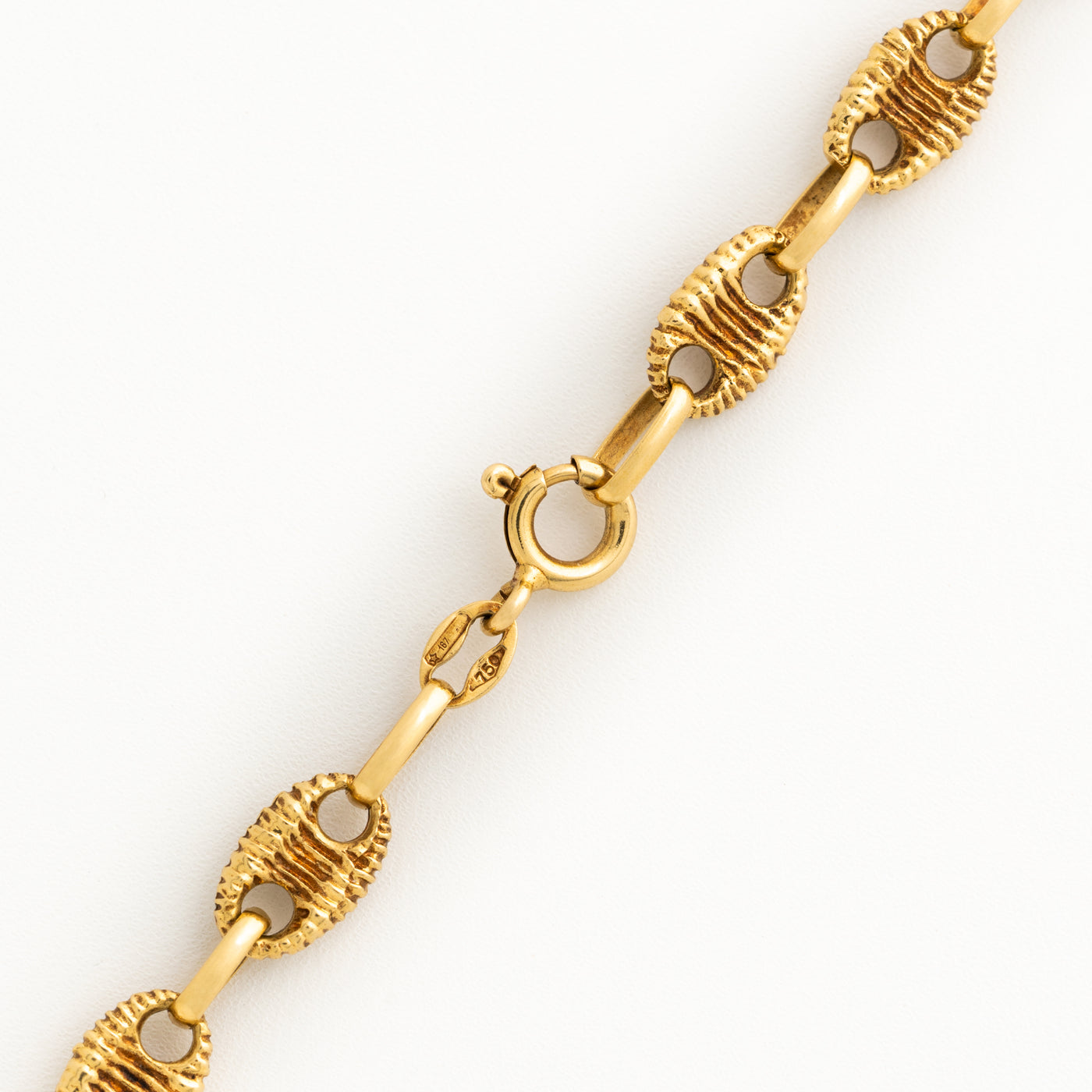 VINTAGE 18 KARAT TEXTURED MARINE LINK CHAIN c.1970s