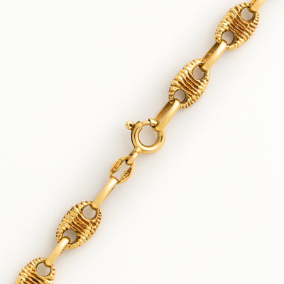 VINTAGE 18 KARAT TEXTURED MARINE LINK CHAIN c.1970s
